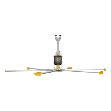 Big Ass Fans CeilingFan, Silver/Yellow, 14ftDia, 6Blade F-SH3-1401S34