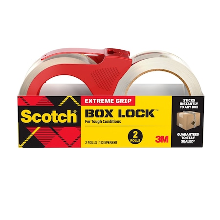 Scotch Packing Tape & Dispenser Combo Pack, 3.1 mil Thick, 1.9 in W x 54.6 yd L, 3 in Core Dia., Clear, 2 PK 3950-21RD-6WC