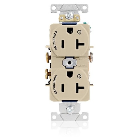 Leviton Duplex Receptacle Outlet, 20A, Ivory, 125V 5362-S2I