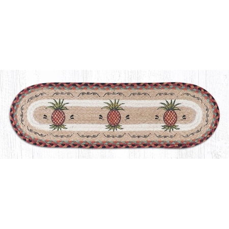 Palacedesigns 27 x 8.25 in. Jute Oval Pineapple Stair Tread PA711963