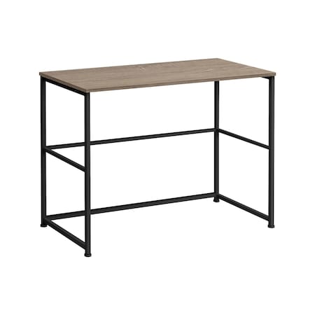 Homeroots 40" Taupe and Black Wood and Metal Sled Computer Desk 489832