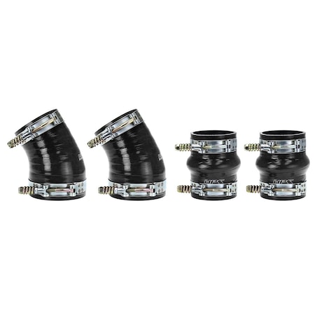 Hps Performance Ultra High Temp Aramid Reinforced Silicone Intercooler Hose Boots Kit, Black,  57-1576-BLK