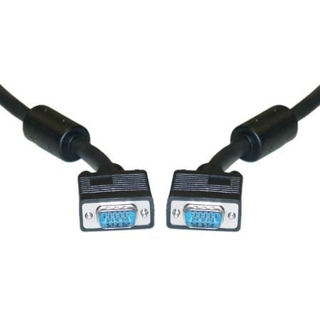 Cable Wholesale SVGA Cable with Ferrites, Black, HD15 Male, Coaxial Construction, Double Shielded, 100 foot 10H1-201HD