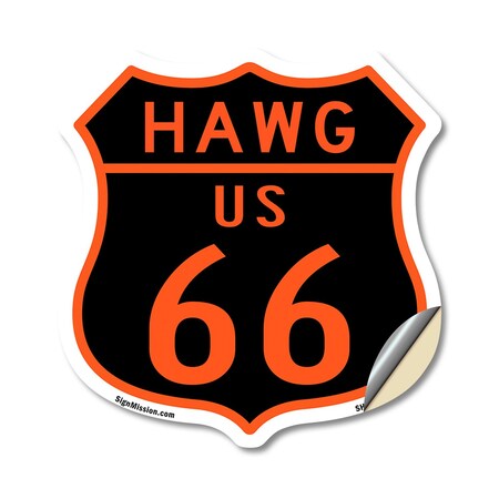 Signmission Hawg Us 66, 18 Inch X 18 Inch, Vinyl Decal SHI-D-18-478