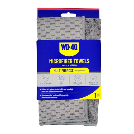 Wd-40 2-in-1 Multipurpose Microfiber Towel - Gray Color - 1 Pack L40180