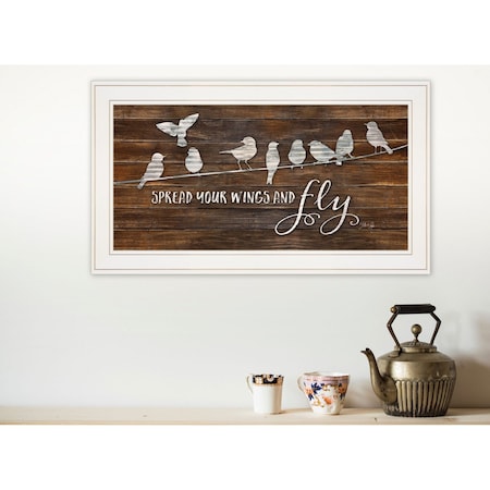 Homeroots Spread Your Wings and Fly 1 White Framed Print Wall Art 415517