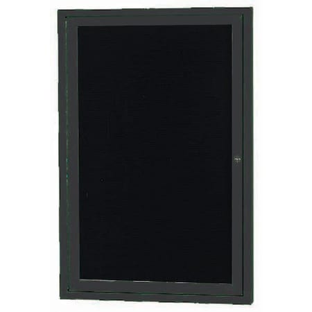 Aarco Black Framed Enclosed Letterboard Cabinet 24"x18" ADC2418BK