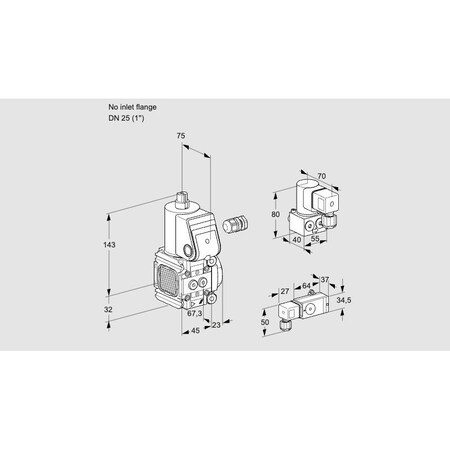 Honeywell Kromschroder Solenoid Valve for Gas/Air, Class A, 500 mbar, IP65, VAS Series KS88032303