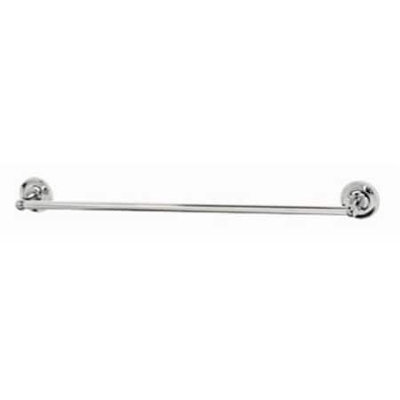 Convenience Concepts 18 in. HomePointe Chrome Rounded Towel Bar, Brass Base HI834012