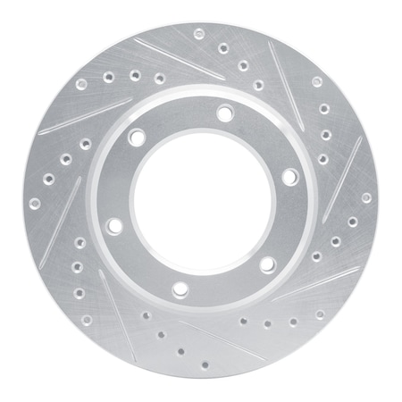 Dynamic Friction Co DFC Brake Rotor - Drilled and Slotted - Silver 631-76110R