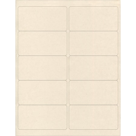 Elevate Packaging 4 x 2 in. Compostable Shipping Labels, Blank Layflat Sheets, Sugarcane, 25PK LC1252