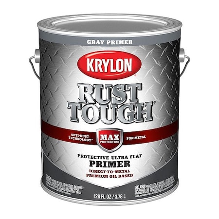 Krylon Rust Tough Primer, Gray Primer, 1G K09765008