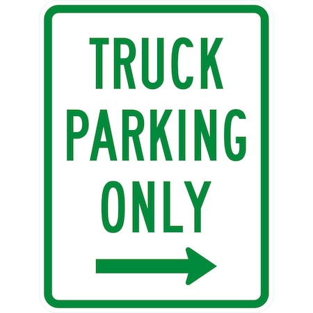 Lyle Truck Parking Only with Right Arrow, 18x24, Engineer Grade, White G-10049-EG_18x24