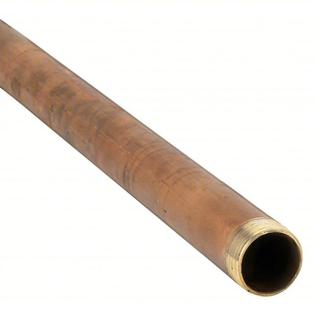 Zoro Select 2" MNPT x 3 ft TBE Red Brass Pipe Sch 40 4GTL9