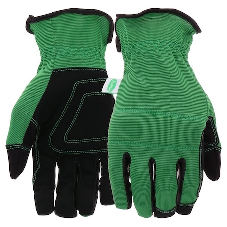 Scotts Breathable, HighDexterity, SlipOn Padded Knuckle Work Gloves, Unisex, L, Reinforced Thumb, Green SC86157GR/L