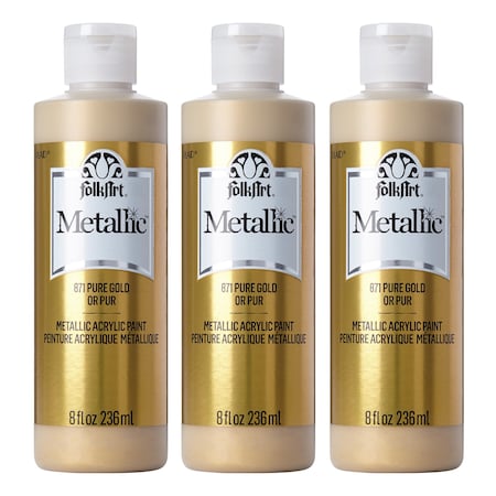 Folkart Acrylic Paint, Metallic, Acrylic Base, Pure gold 871