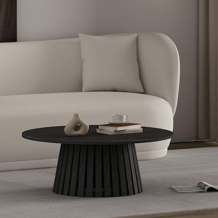 Manhattan Comfort Layla 35.4 Coffee Table in Black CT019-BK