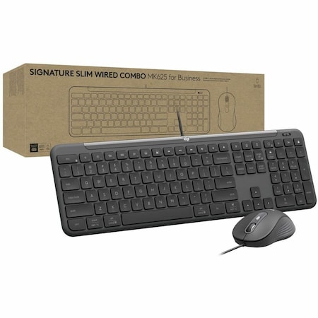 Logitech SIGNATURE SLIM WIRED COMBO MK625 FOR BUSINESS (GRAPHITE) - BROWN BOX; 920-013303