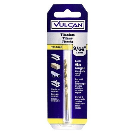 Vulcan 218651OR Jobber Drill Bit, 9/64 in Dia, 3-Flat Shank PTA250655/218651O