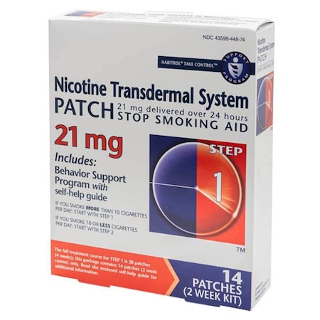 Dr Reddys Laboratories Nicotine Transdermal Patch, 21mg, 14PK 43598044874