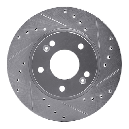 Dynamic Friction Co DFC Brake Rotor - Drilled and Slotted - Silver 631-03023R