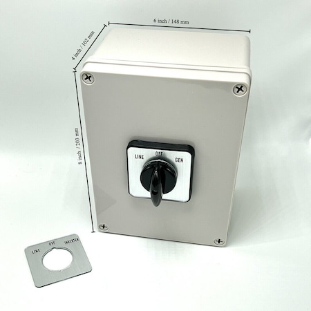 Liftcharger 63A Manual Transfer Switch Line-Off-Gen/Inverter for 120V or  240V ENC9019