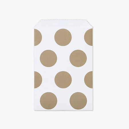 Nashville Wraps Gold Polka Dots Paper Merchandise Bags, 4.75x6.75, 500PK MB0GD