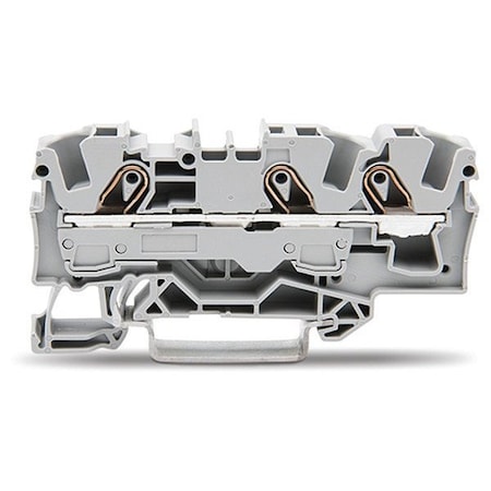 Wago Terminal Block, 2.88" L, 1.55" W, 800V, Gray 2006-1301