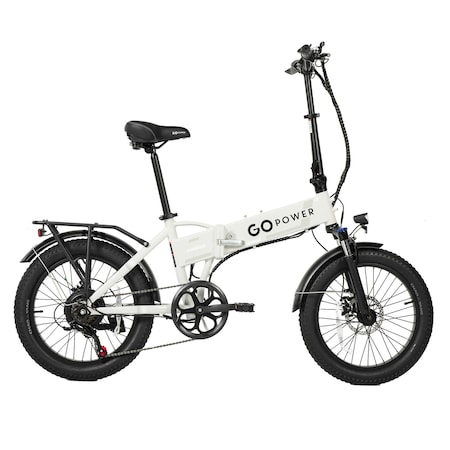 Gopowerbike GoExpress V2 Folding Electric Bike 20mph Max Speed and 750W Motor, White BG4WHT