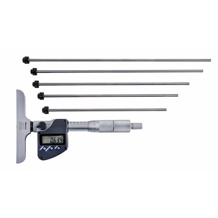 Mitutoyo MICROMETER, DEPTH, INTERCHANEABLE ROD, 0-150MM, 0.001MM 329-250-32