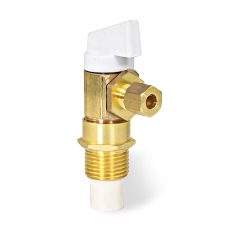 Everflow Icemaker Replacement Valve 1/2" CPVC Inlet x 1/4" Compression Outlet, Lead Free Brass 545C