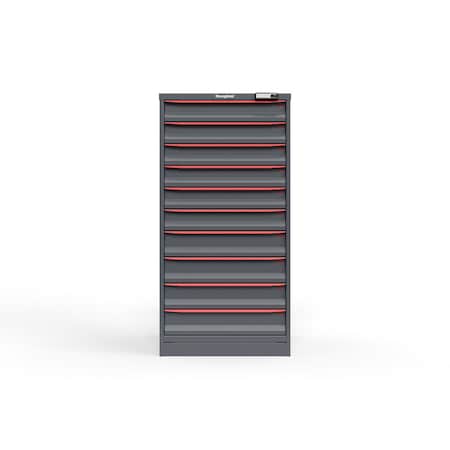 Strong Hold 10 drawer cabinet - (6x 4ft, 4x 5ft) - Red accents - E-Lock w/ Tracking S3060-PPTAS-1003DS