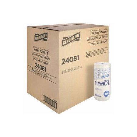Genuine Joe Genuine Joe Perforated Roll Paper Towels, 2 Ply, 200 Sheets, White, 24 PK GJO24081