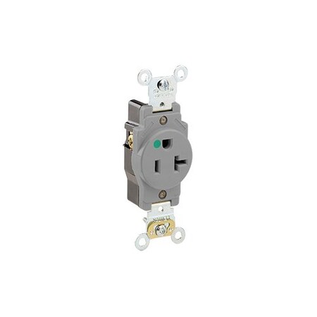 Leviton PlugsandReceptacles, 20A, 125VAC, Gry, Nylon 8310-GY
