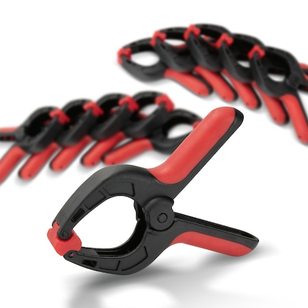 Powertec Mini Spring Clamps Set, Plastic Clips with 1 in. Opening and Pivoting Jaw Pad, 10PK 71018N
