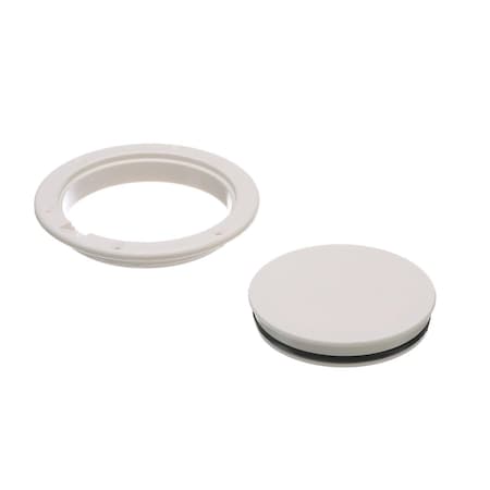 Seachoice White Pry-Up Deck Plate, Watertight, Up to 6-1/2 in. Diameter Hole 39501