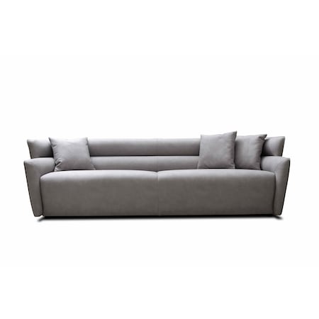 Homeroots 100" Gray Nubuck Leather Sofa 719424