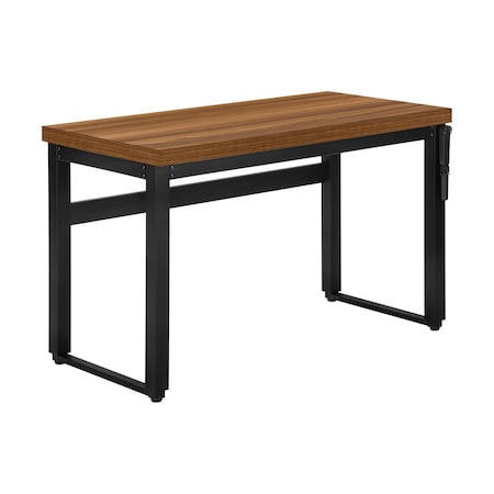 Homeroots Adjustable Brown and Black Wood and Metal Sled Computer Desk 490014