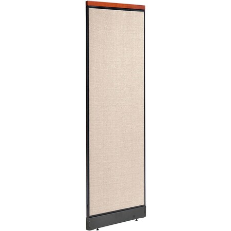 Global Industrial Interion Deluxe Office Partition Panel with Pass Thru Cable, 24-1/4"W x 101-1/2"H, Tan 695787DPTN
