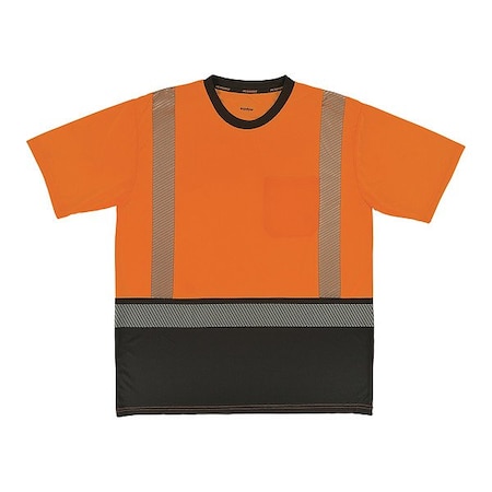 Ergodyne Hi-Vis Shirt, 5XL, Orange, Short Sleeve 22289