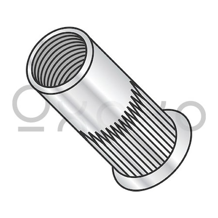Oxoxo 6-32-.080 Small Head Ribbed Threaded Insert Rivet Nut Aluminum Cleaned and Polished, 1000PK 385183