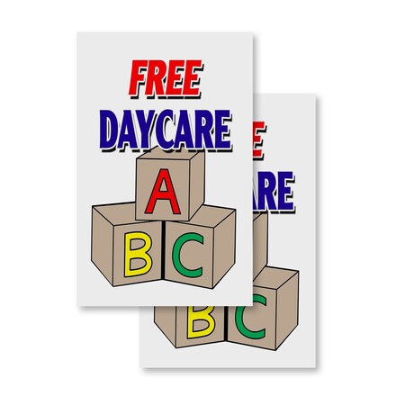 Signmission Free Daycare, Vinyl Decals Only 24 Inch x 36 Inch, Vinyl Decal, 2PK DSB-2436-2PACK-Free Daycare