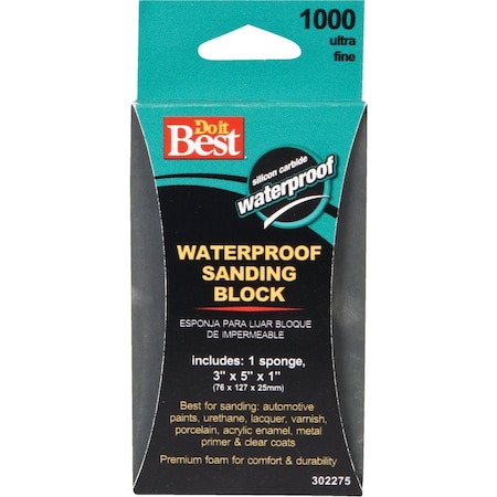 Do It Best Waterproof 3'' x 5'' x 1'' 1000 Grit Ultra Fine Sanding Sponge 8333004