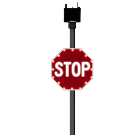 Tapco LED Stop Sign, Red, Solar 600672