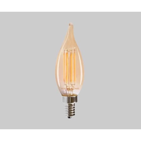 Keystone Bent Tip Chandelier Filament bulb, 60W Equivalent, CA11 shape, E26 Candelabra base, 2200K, 80 CRI, A KT-LED5.5FCA11-E26-822-A
