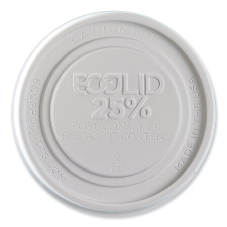 Eco-Products Evolution World EcoLid Food Container Lid, Fits 12 to 32 oz Containers, White, Plastic, 500PK EP-BRSCLID-L