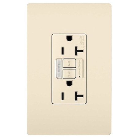 Legrand GFCI-USB, 20A, 125VAC, LightAlmond, Plastic 2097NTLTRLA