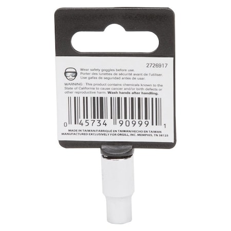 Vulcan Drive Socket, 1/4 in Socket, 1/4 in Drive, 6-Point, Chrome Vanadium Steel, Chrome, MT6482418 MT6482418