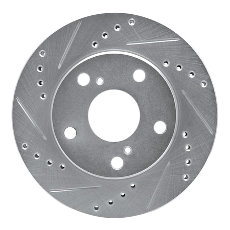 Dynamic Friction Co DFC Brake Rotor - Drilled and Slotted - Silver 631-76051L