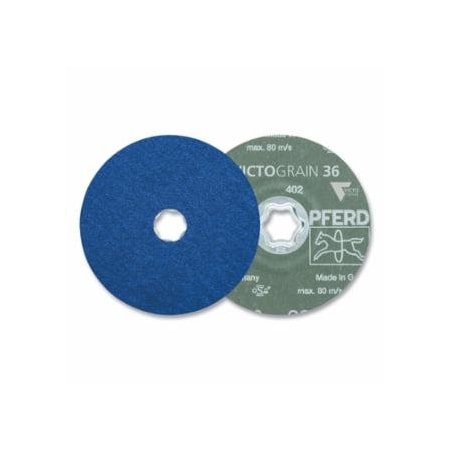 Pferd COMBICLICK VICTOGRAIN-COOL Fiber Disc, 5 in dia, 7/8 in arbor, 36 Grit, 12200 RPM, 25PK 419-40381